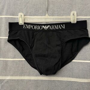 Emporio Armani. Brief. Black. Size M.
